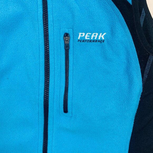 PEAK PERFORMANCE R&D Mid Waistcoat Woman's LARGE Full Zip Stretchy blue and blac - Picture 7 of 15